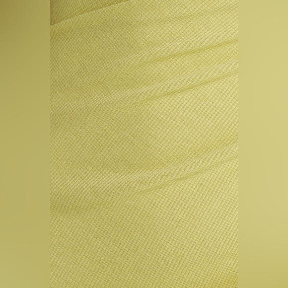 SAYLOR Gardenia Ruched Metallic Dress in Pear Yellow Size Large - Picture 6 of 9